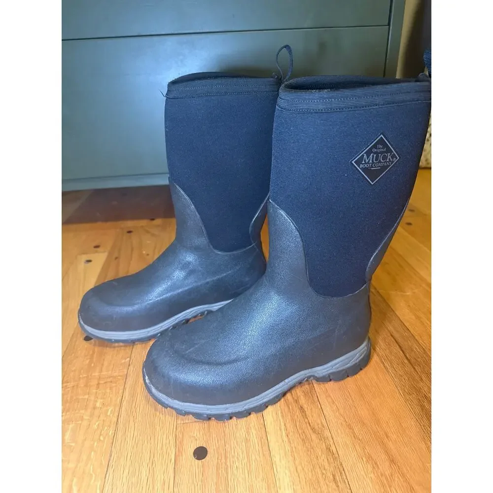 Muck Boot Company Kids Size 4 Tall Waterproof Neoprene Rubber Boots Black